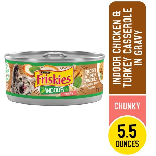 Purina Friskies Indoor Wet Cat Food in Gravy Chunky Chicken & Turkey Casserole
