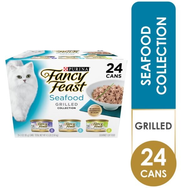 Purina Fancy Feast Seafood Grilled Wet Cat Food Variety Pack