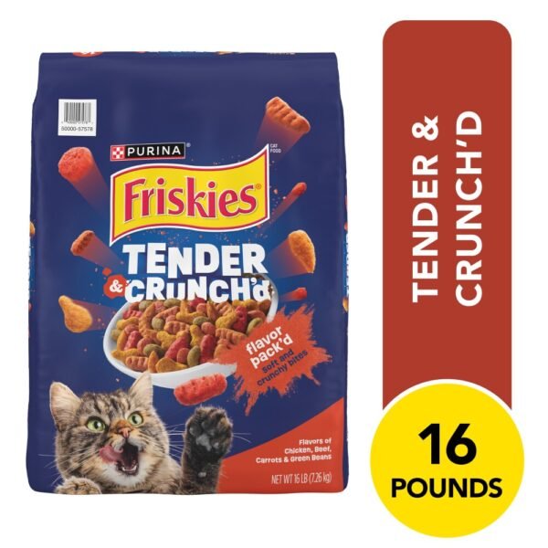 Purina Friskies Tender & Crunchy Combo Adult Dry Cat Food Chicken, Beef Flavors