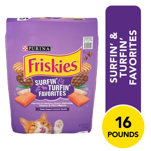 Purina Friskies Surfin' & Turfin' Favorites Adult Dry Cat Food Poultry Beef & Fish Flavors