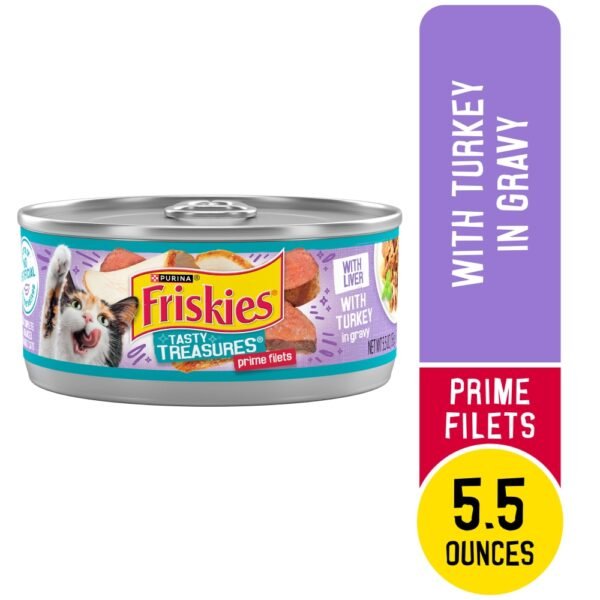 Purina Friskies Tasty Treasures Wet Cat Food Prime Filets Turkey in Gravy
