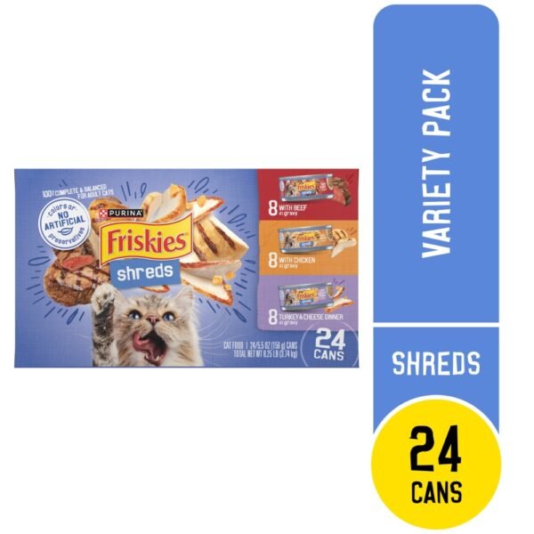 Purina Friskies Savory Shreds Wet Cat Food Variety Pack