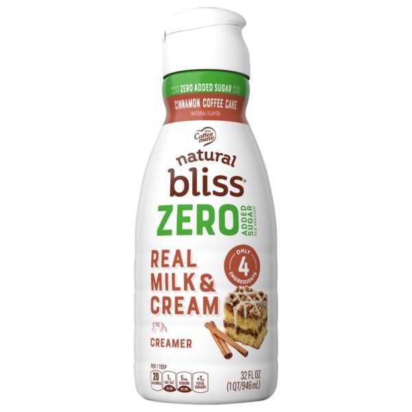 Nestle® Coffee Mate® Natural Bliss® Zero Added Sugar Cinnamon Coffee Cake Creamer Bottle