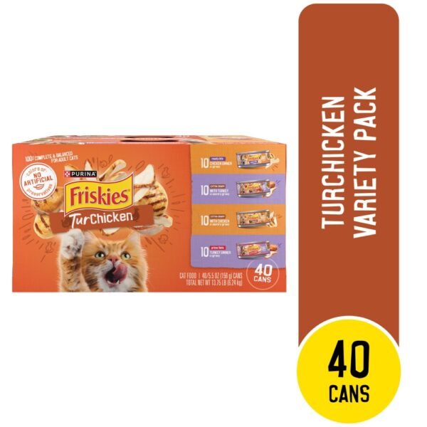 Friskies TurChicken Wet Cat Food Variety Pack Extra Gravy Chunky, Meaty Bits & Shreds