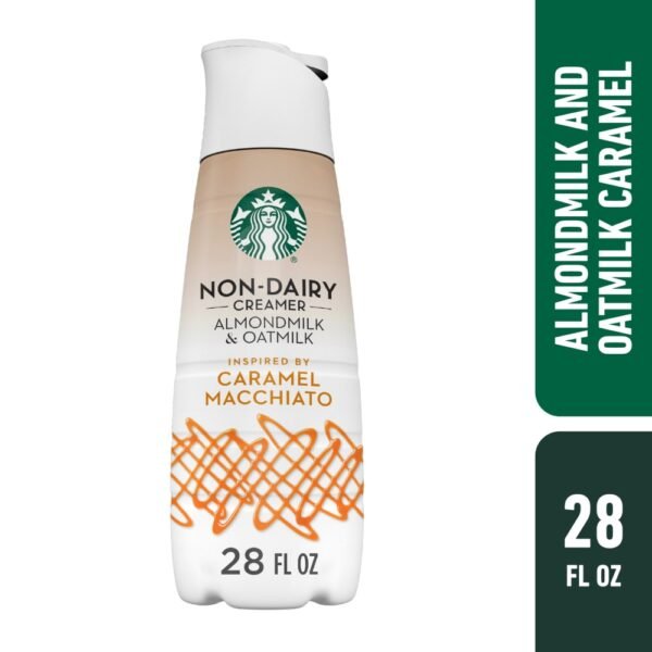 Starbucks Caramel Flavored Coffee Creamer Almond Milk and Oat Milk Inspired by Caramel Macchiato