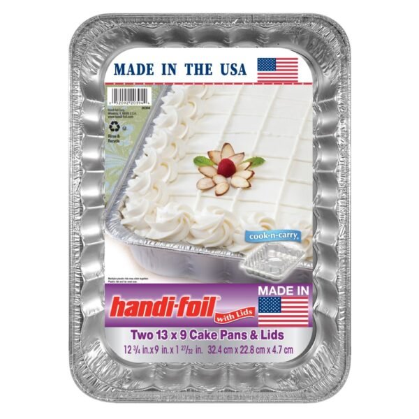 Handi-foil® Eco-Foil Cook-n-Carry Cake Disposable Pans & Lids