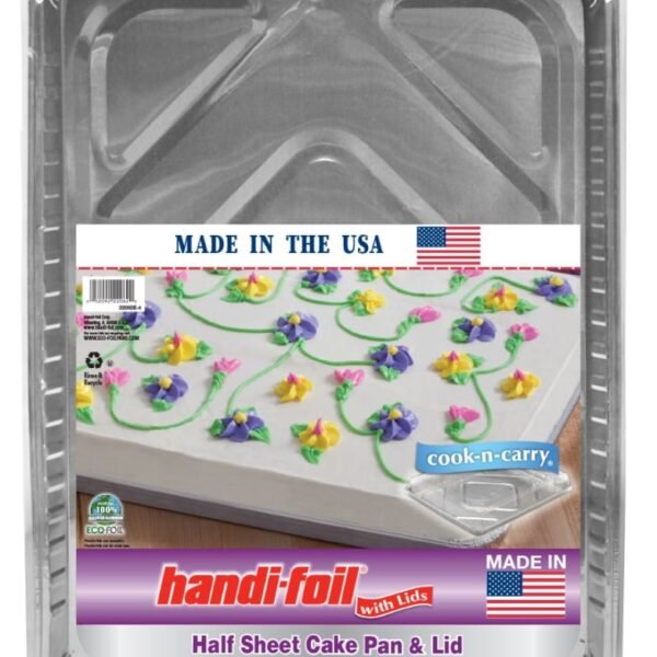 Handi-foil® Cook-n-Carry Half Sheet Cake Disposable Pan and Lid - Silver