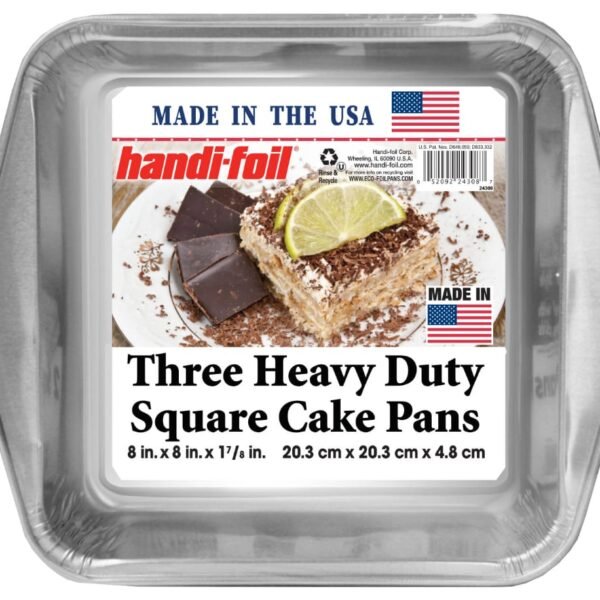 Handi-foil® Heavy Duty Square Cake Disposable Pans - Silver