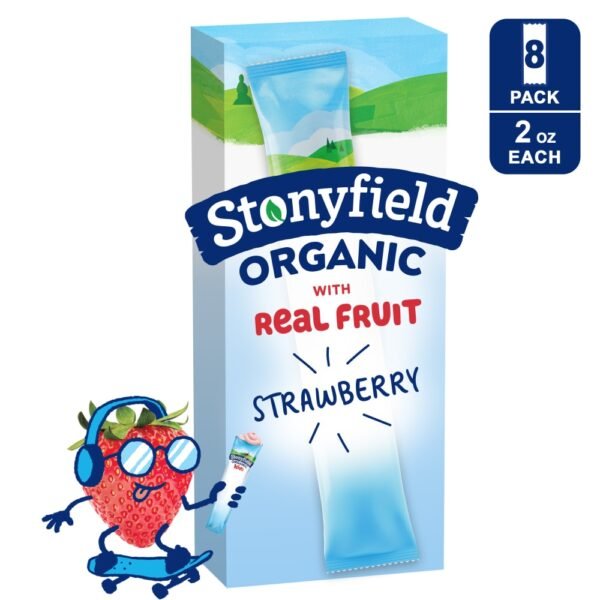 Stonyfield Organic Kids Reduced Fat Yogurt Tubes, Strawberry