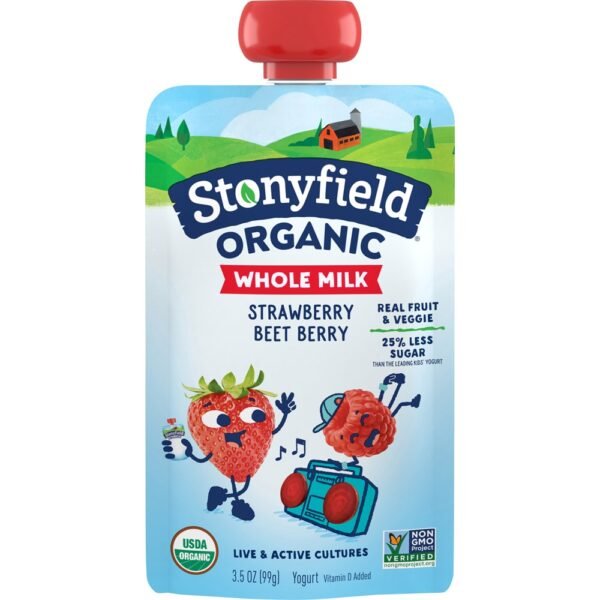 Stonyfield® Organic Strawberry Beet Berry Whole Milk Yogurt Pouch