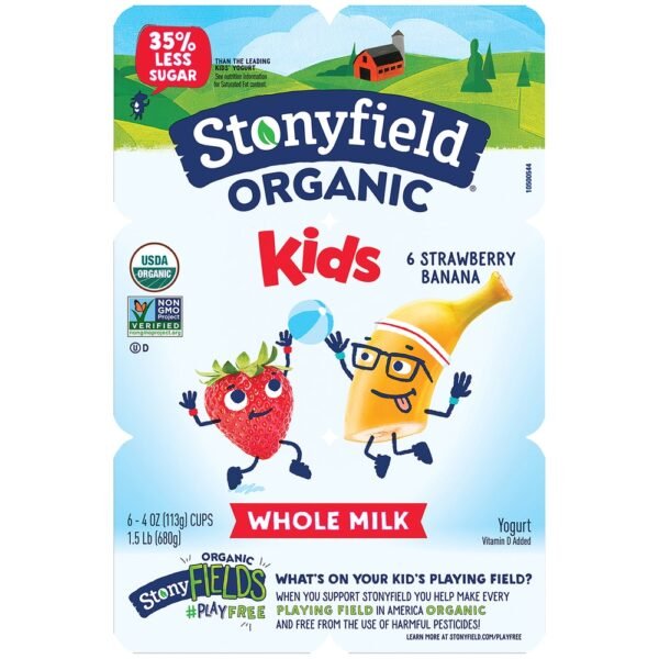 Stonyfield® Organic Kids Strawberry Banana Whole Milk Yogurt Cups