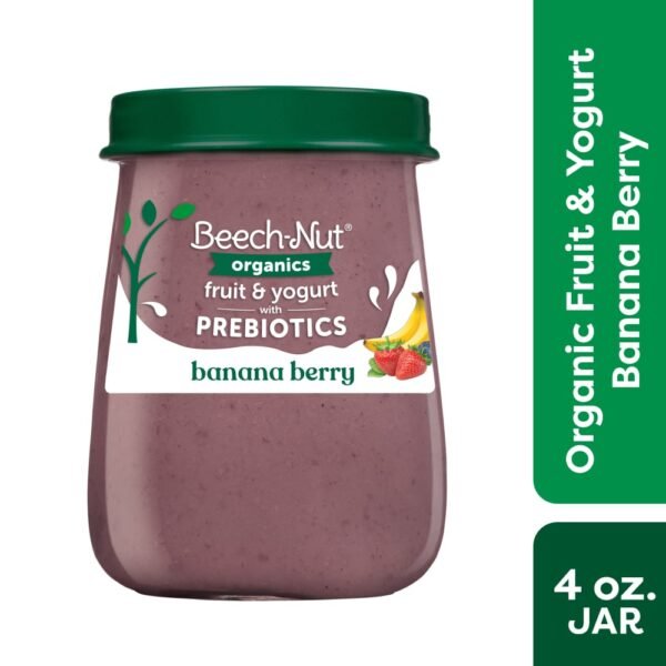 Beech-Nut Organics Stage 2 Banana Berry & Yogurt with Prebiotics Baby Food Jar
