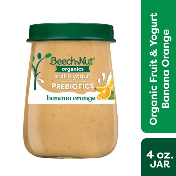 Beech-Nut Organics Stage 2 Banana Orange & Yogurt with Prebiotics Baby Food Jar