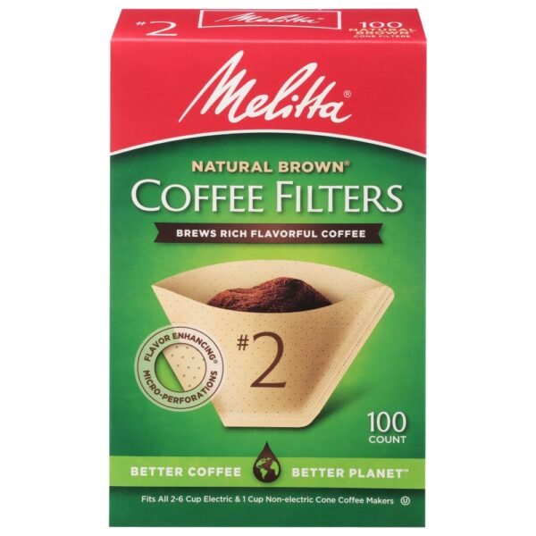Melitta® #2 Super Premium Paper Cone Coffee Filters - Natural Brown®
