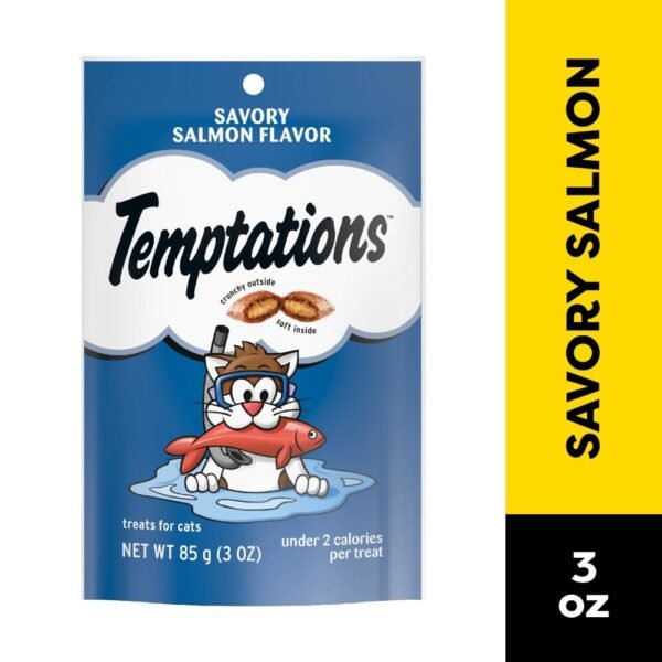 Temptations Classic Crunchy and Soft Cat Treats Savory Salmon Flavor