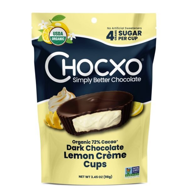 Chocxo® Organic Dark Chocolate Lemon Crême Cups