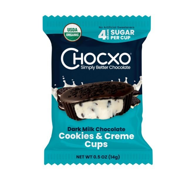 Chocxo® Simply Better Chocolate Dark Organic Cookies & Creme Cups