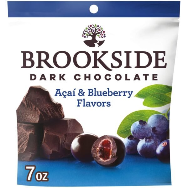 BROOKSIDE Dark Chocolate Acai and Blueberry Flavored Snacking Chocolate Bag