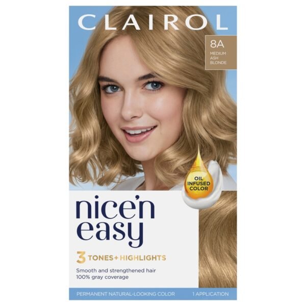 Clairol Nice'n Easy Permanent Hair Color 8A Medium Ash Blonde