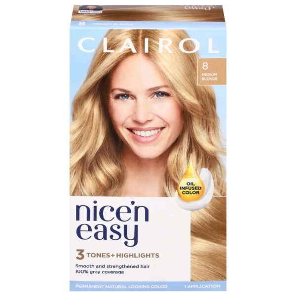 Clairol Nice'n Easy Permanent Hair Color 8 Medium Blonde