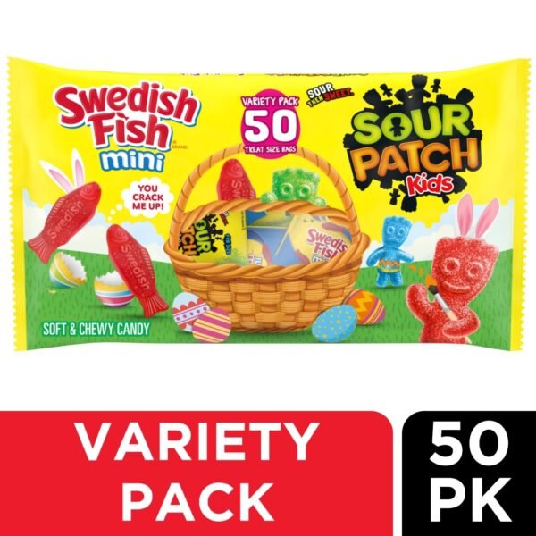 SOUR PATCH KIDS and SWEDISH FISH Mini Soft & Chewy Easter Candy Variety Pack