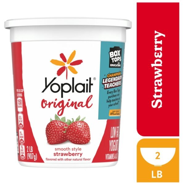 Yoplait Original Strawberry Flavored Smooth Style Low Fat Yogurt Tub