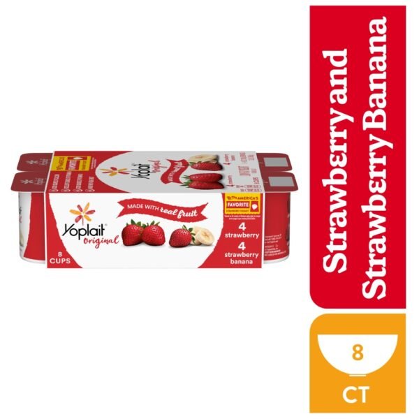 Yoplait Original Low Fat Strawberry and Strawberry Banana Yogurt Cups