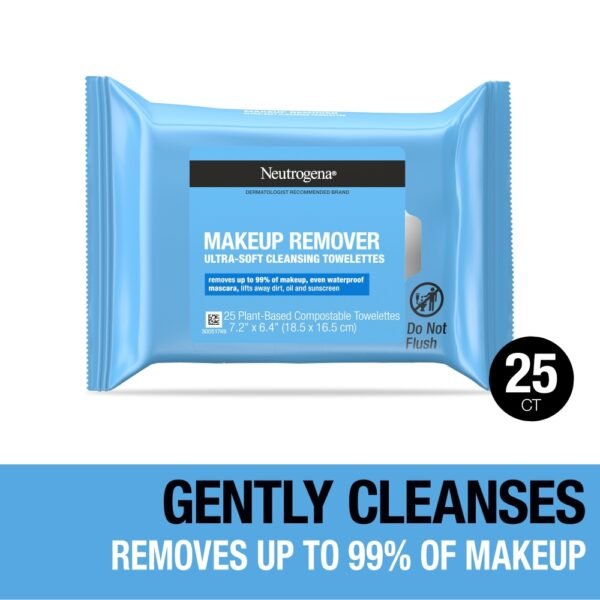 Neutrogena Makeup Remover Wipes Plant-Based Towelettes, Gently Removes Oil & Makeup
