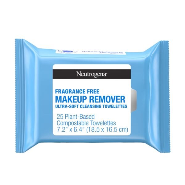 Neutrogena Makeup Remover Wipes Plant-Based + Fragrance-Free Towelettes Gently Removes Oil & Makeup