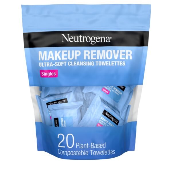 Neutrogena Makeup Remover Wipes Plant-Based Single Towelettes, Gently Removes Oil & Makeup
