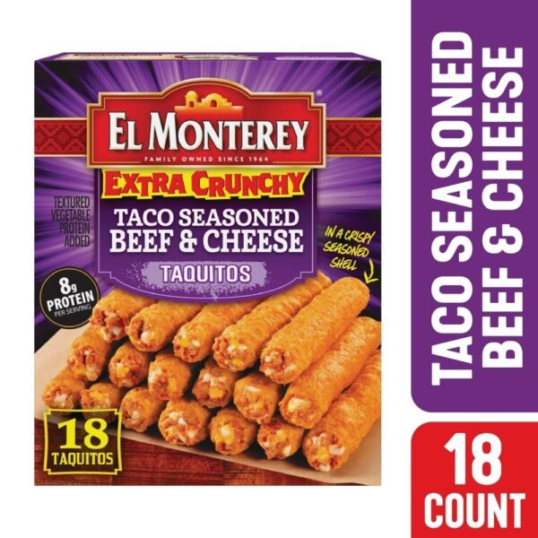 El Monterey® Extra Crunchy Taco Seasoned Beef & Cheese Frozen Taquitos