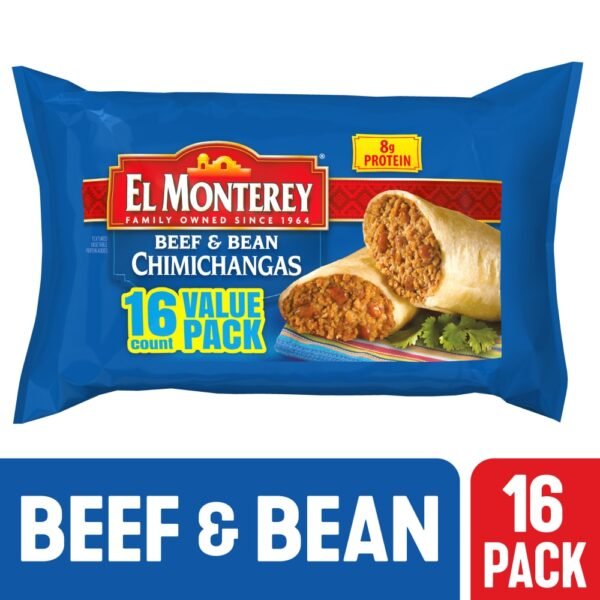 El Monterey® Value Pack Beef & Bean Frozen Chimichangas