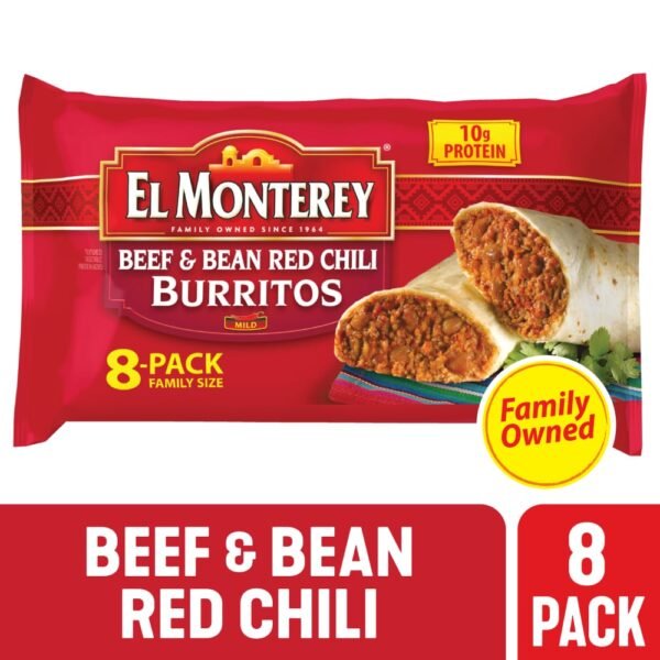El Monterey® Family Size Beef and Bean Red Chili Frozen Burritos
