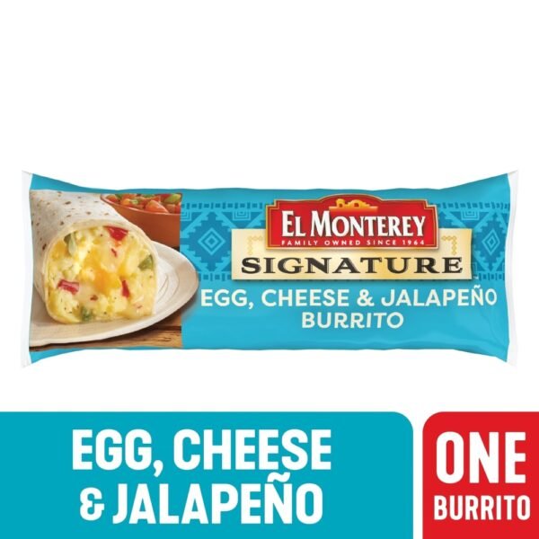 El Monterey® Signature Egg Cheese & Jalapeño Frozen Breakfast Burrito