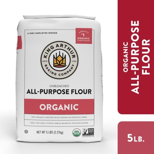 King Arthur, 100% Organic All-Purpose Flour Unbleached, Non-GMO Project Verified, No Preservatives