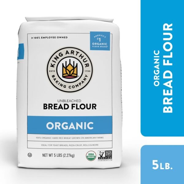 King Arthur, 100% Organic Unbleached Bread Flour, Non-GMO Project Verified, No Preservatives