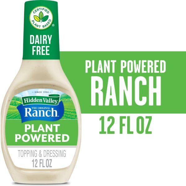 Hidden Valley Original Ranch Vegan Plant Powered Dairy Free Ranch Salad Dressing and Topping
