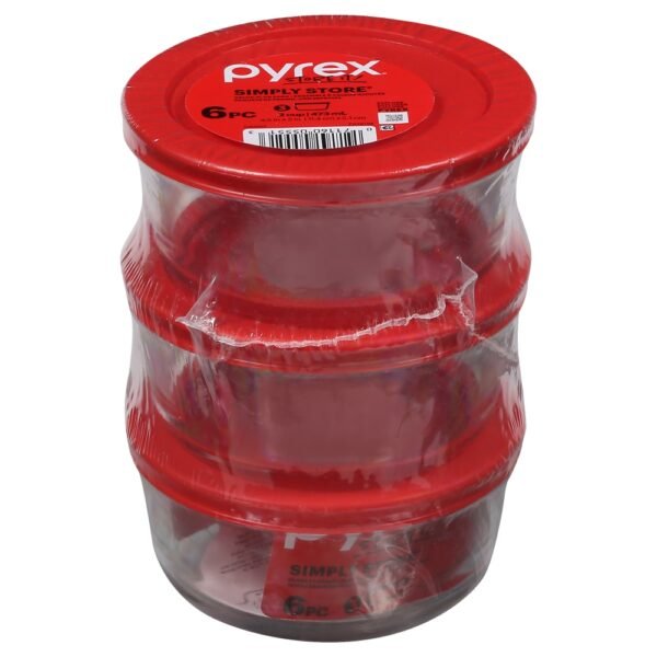 Pyrex Round Storage Containers with Lids - Red