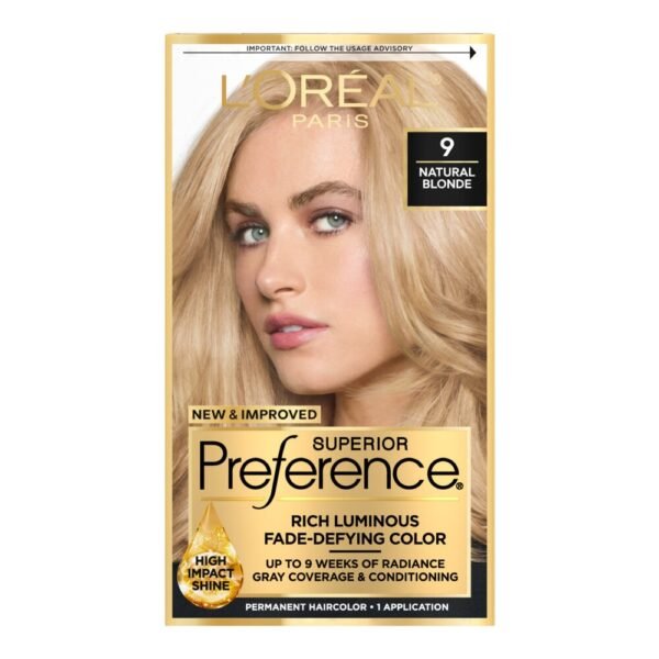 L'Oreal Paris Superior Preference Permanent Hair Color 9 Natural Blonde