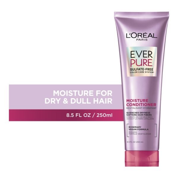 L'Oreal Paris EverPure Moisture Conditioner Sulfate Free for Color Treated, Dry Hair
