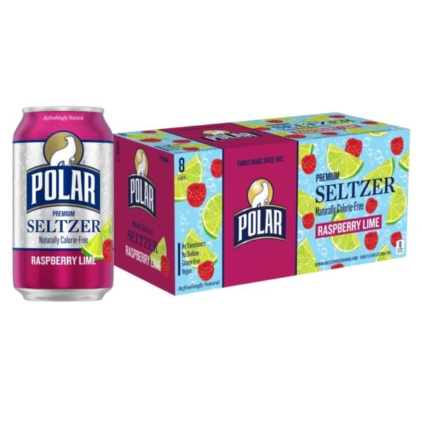 Polar Raspberry Lime Flavored Seltzer Water Cans