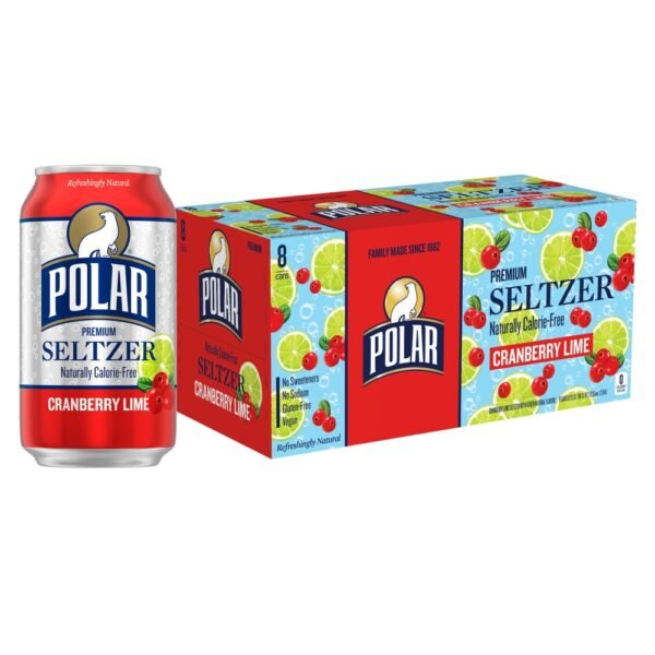 Polar Cranberry Lime Flavored Seltzer Water Cans