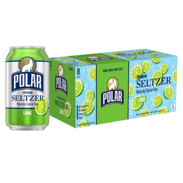 Polar Lime Flavored Seltzer Water Cans