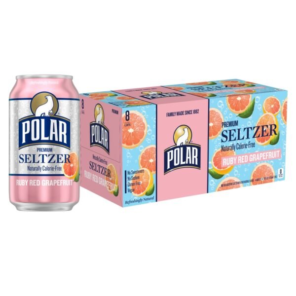 Polar Ruby Red Grapefruit Seltzer Water Cans