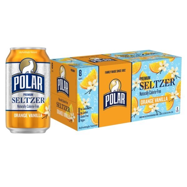 Polar Orange Vanilla Seltzer Water Cans