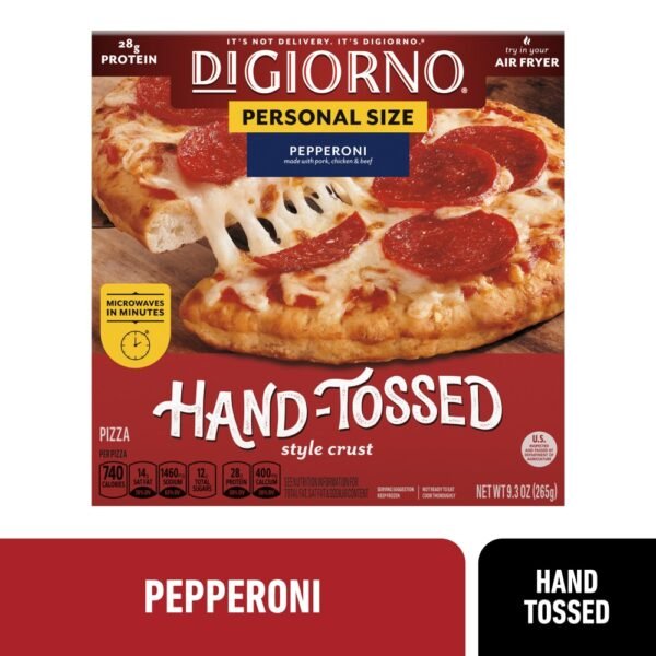 DiGiorno Pepperoni Frozen Personal Pizza on a Hand-Tossed Style Traditional Crust