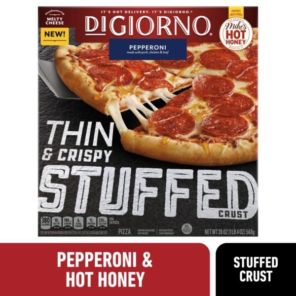 DiGiorno Frozen Pepperoni Thin and Crispy Stuffed Crust Pizza with Mike’s Hot Honey
