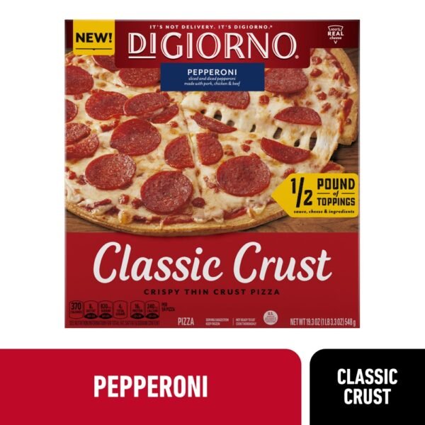 DiGiorno Classic Crust Pepperoni Pizza on a Crispy Thin Crust