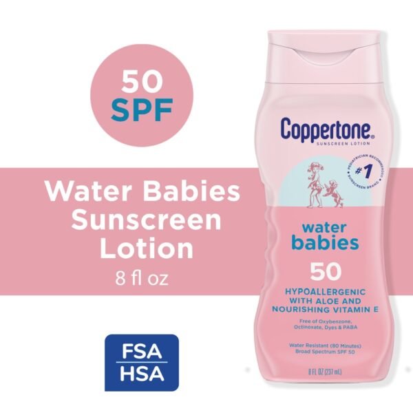 Coppertone Waterbabies Spf 50 Baby Sunscreen Lotion, Water Resistant Sunscreen For Babies
