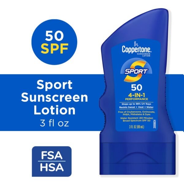 Coppertone Sport Sunscreen Lotion, Broad Spectrum SPF 50 Sunscreen